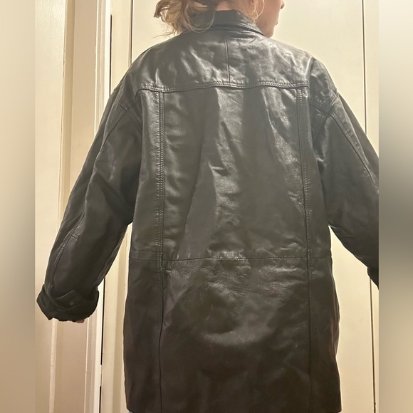 vintage large 100% real leather jacket!! - Picture 2 of 7